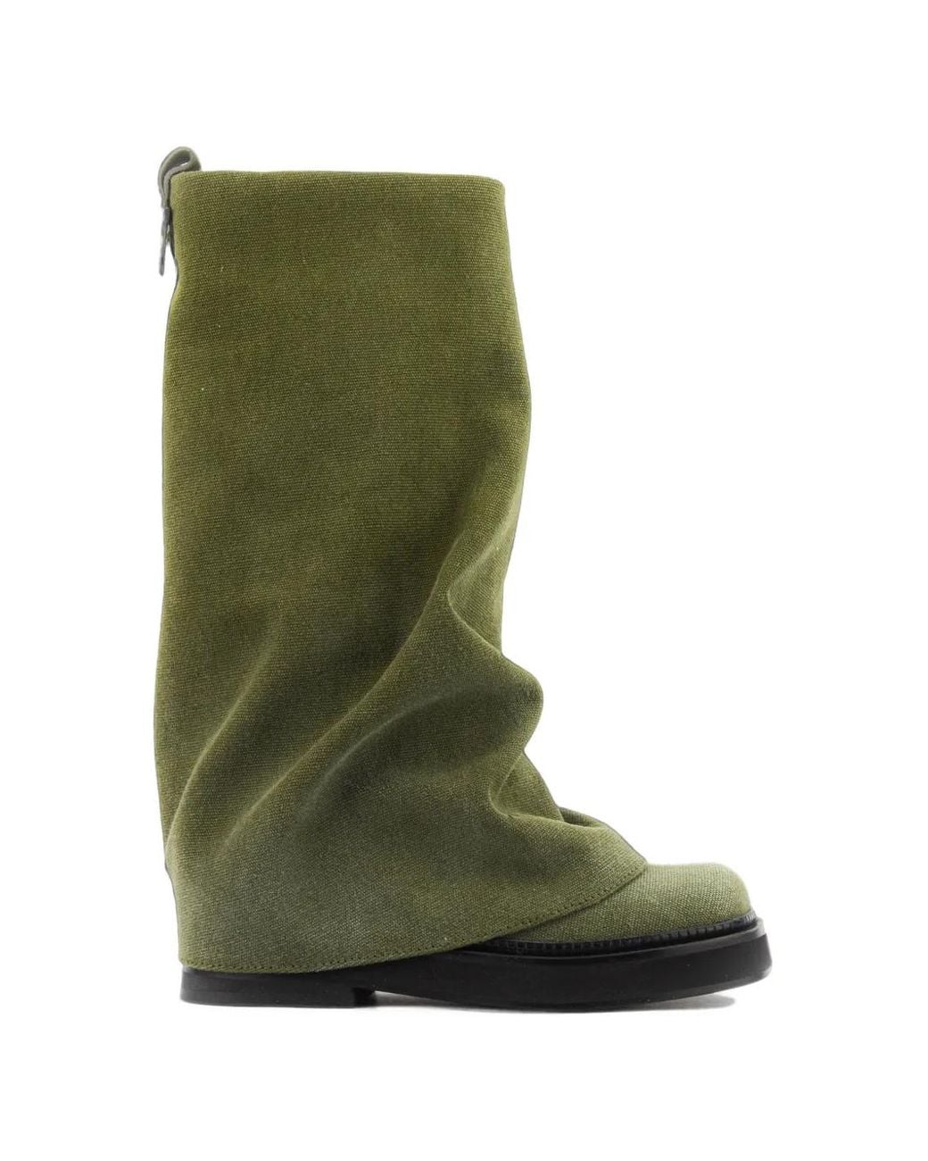 The Attico Green Robin Canvas Combat Boots