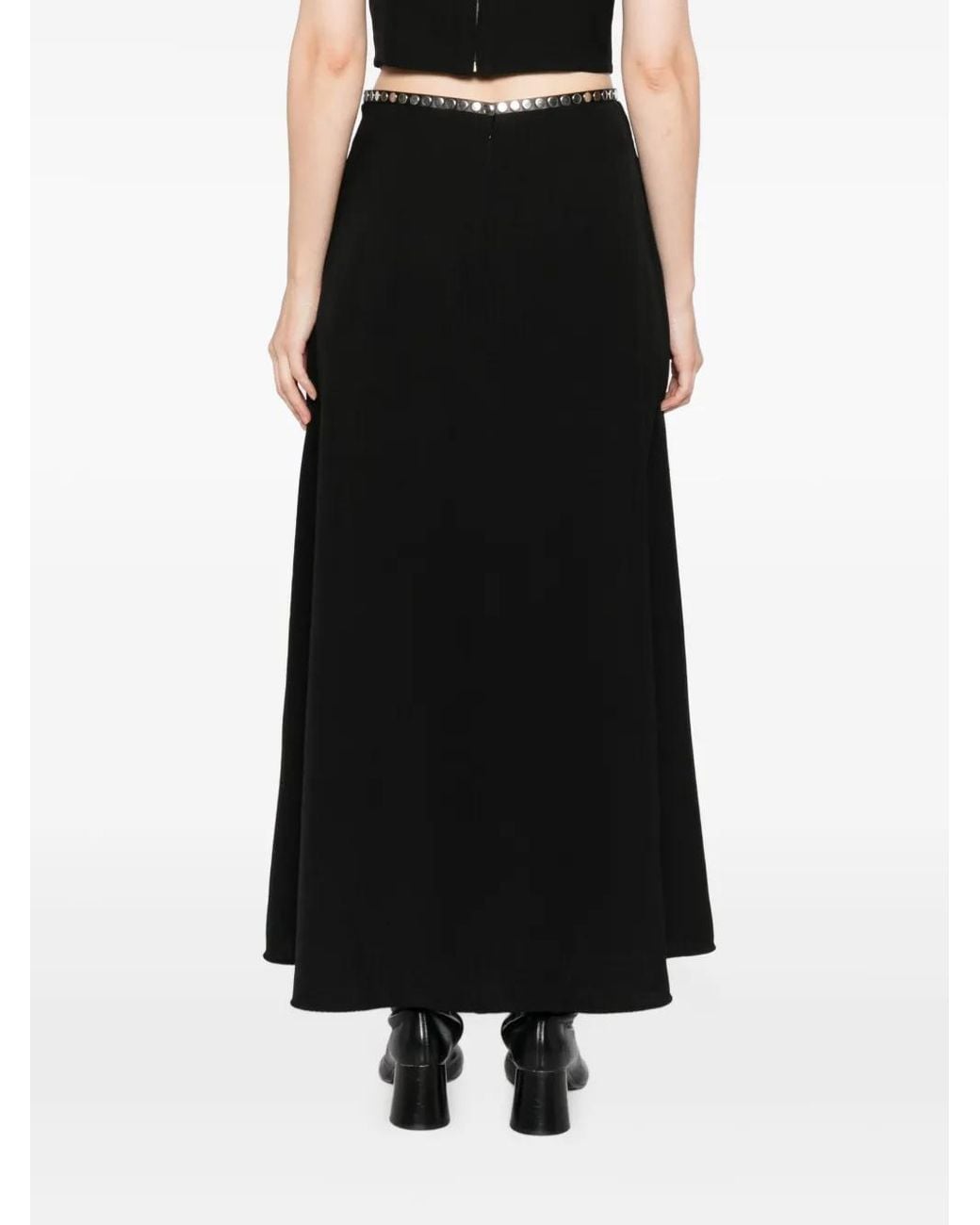 Jil Sander Black Buttoned-Waist Skirt