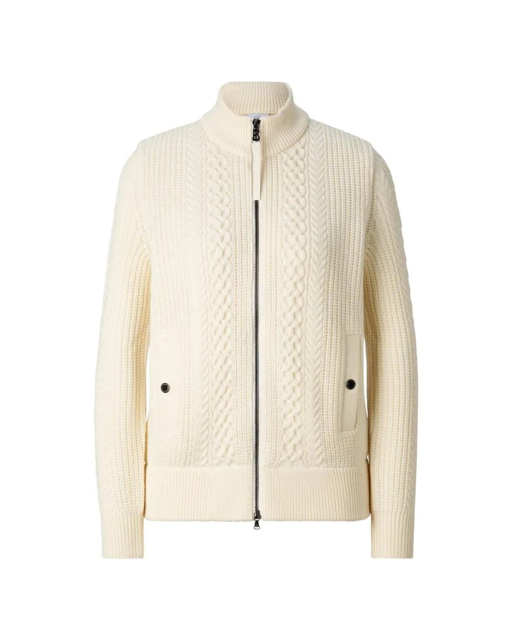 Bogner Natural Zamila Cable-Knit Quilted Jacket