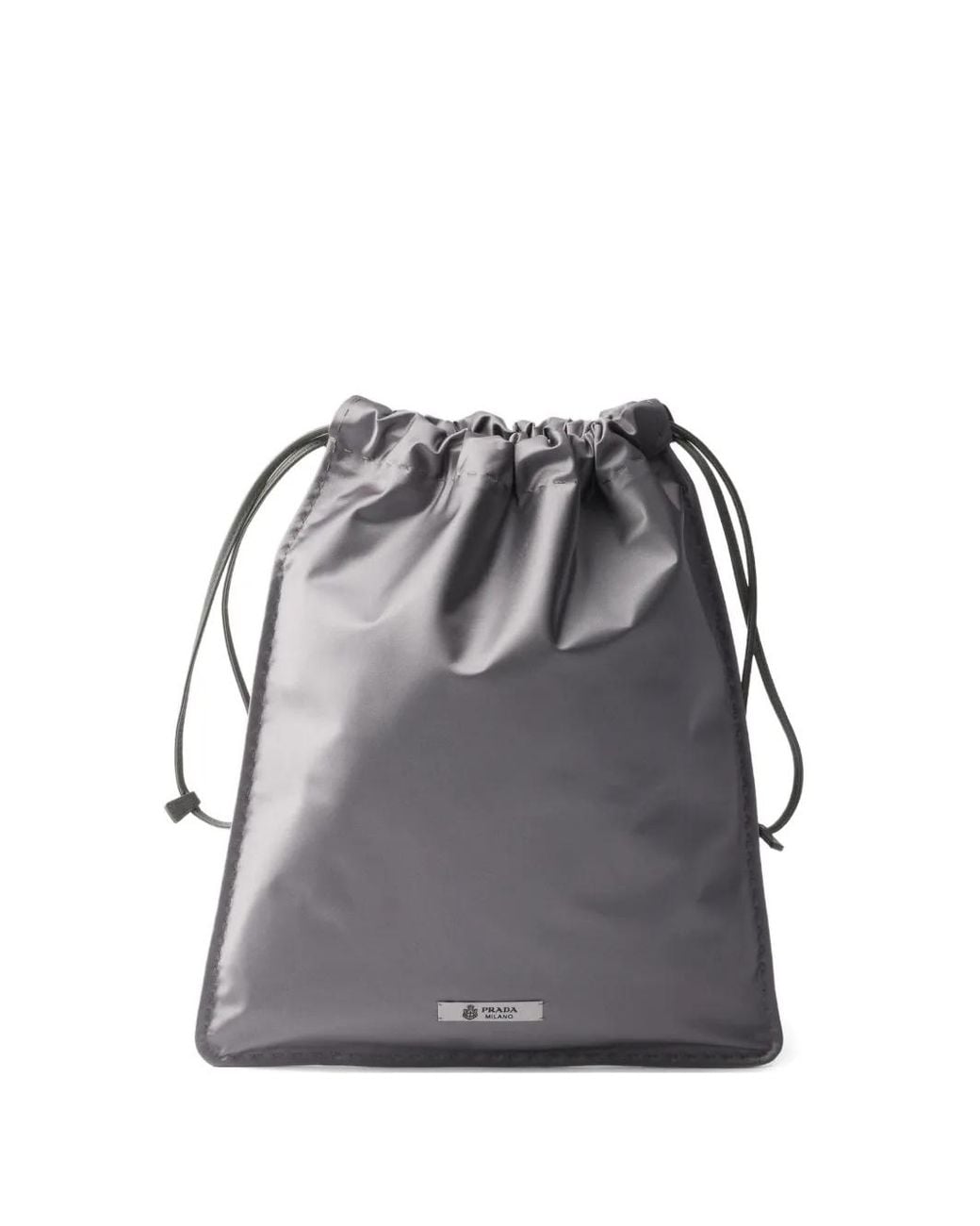 Prada Gray Wish Drawstring Pouch