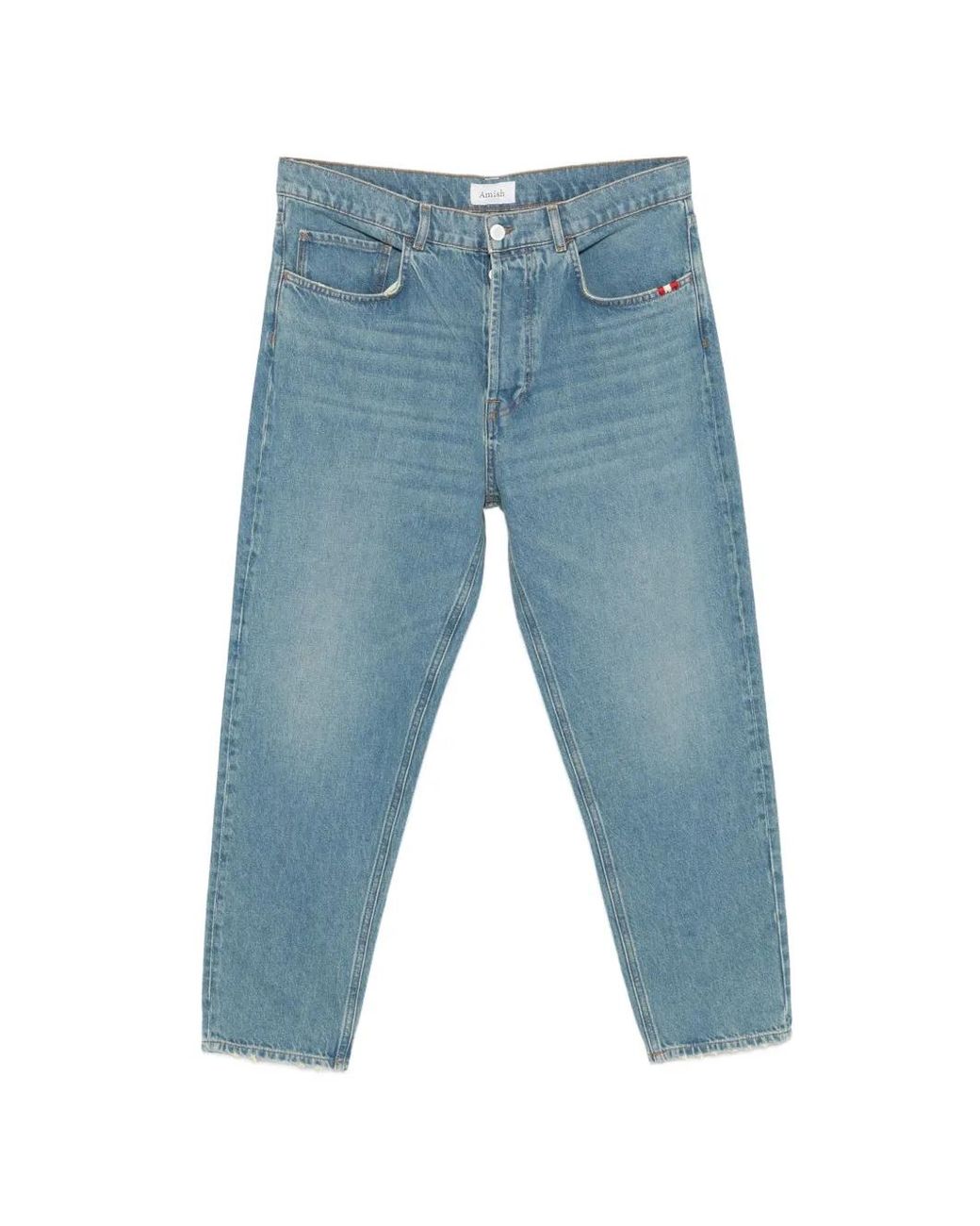 AMISH Blue Jeremiah Buttoned Striped Jeans for men