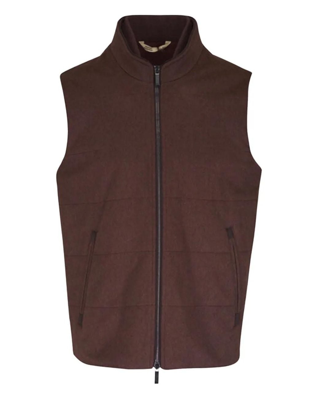 Maurizio Baldassari Brown Zip-Up Gilet for men