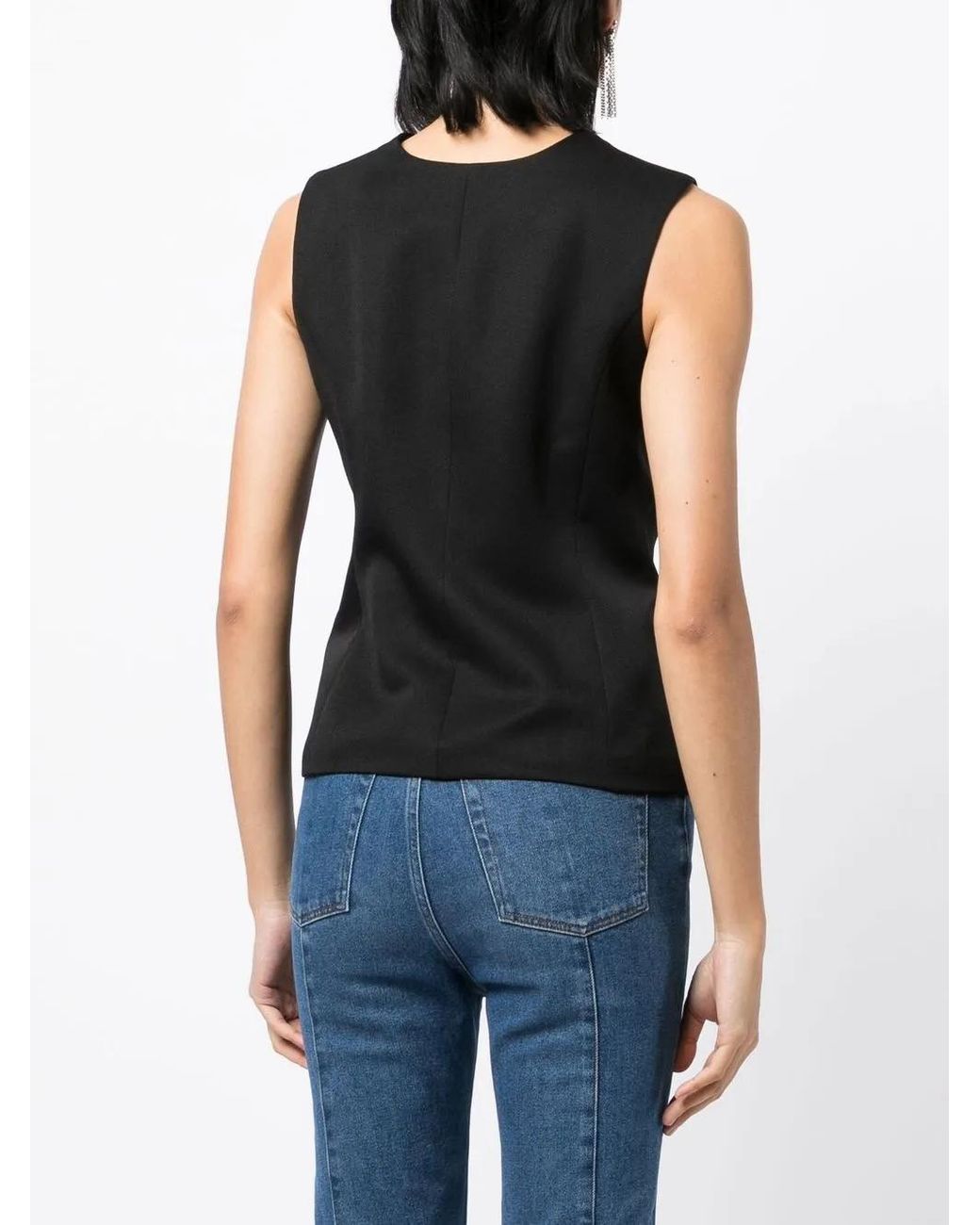 Martine Rose Black Reverse Detail Sleeveless Top