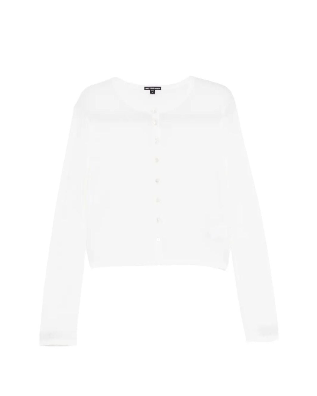 James Perse White Fine-Knit Cardigan