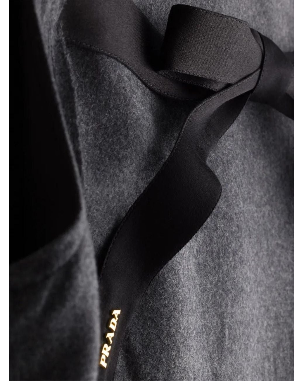 Prada Gray Boat-Neck Flannel Midi Dress