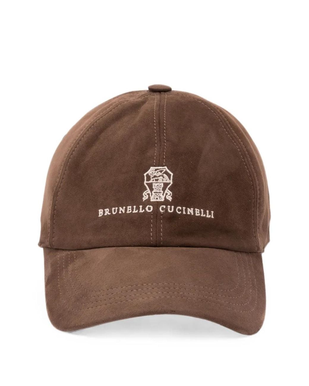 Brunello Cucinelli Brown Logo-Embroidered Baseball Cap for men