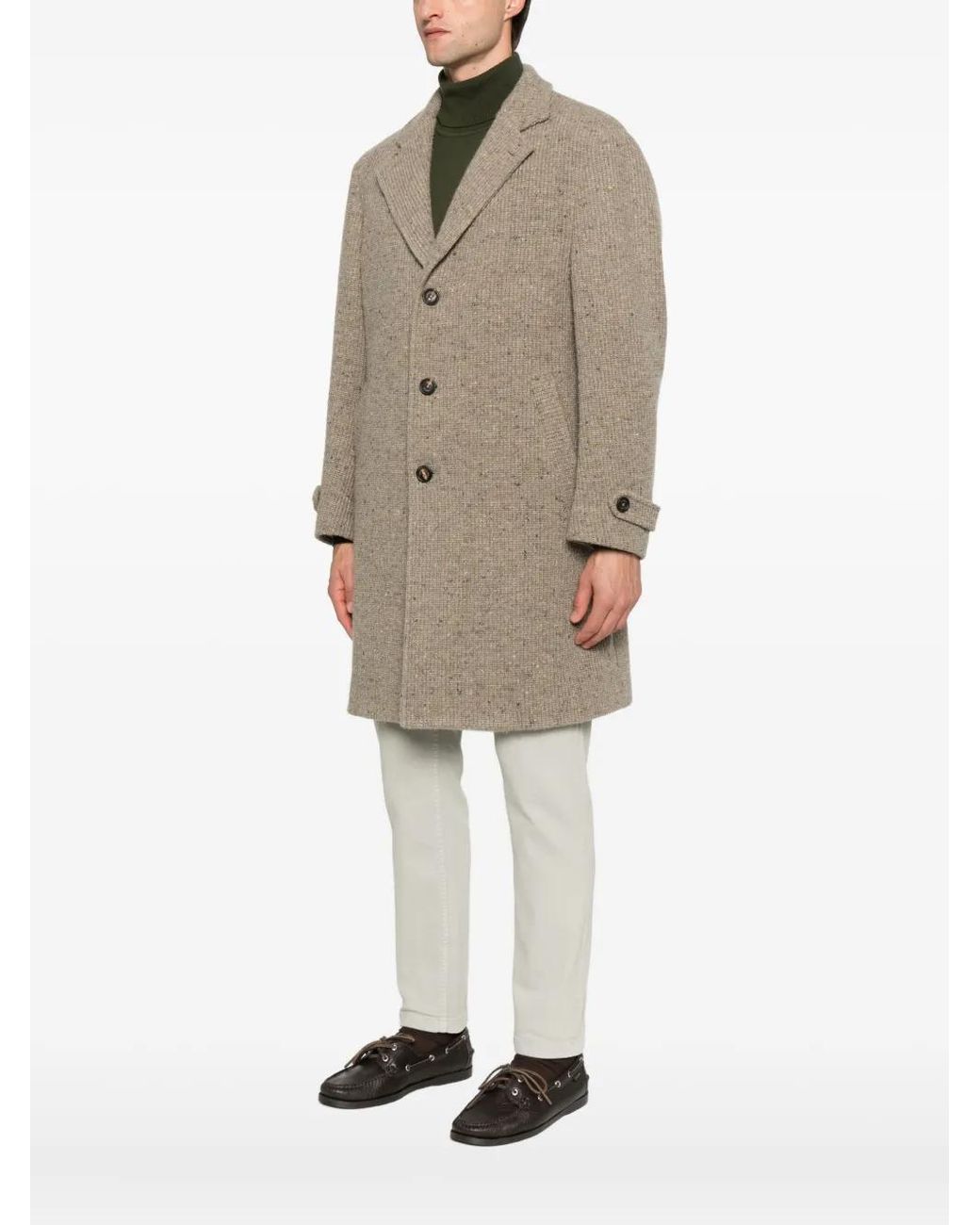 Eleventy Gray Single-Breasted Coat for men
