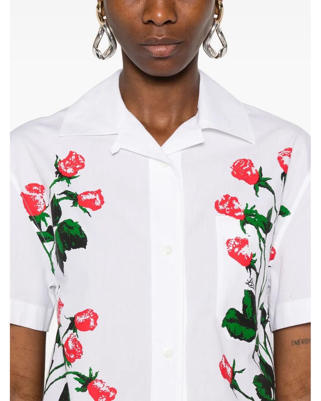 Camicia Con Stampa Floreale di Loewe in White