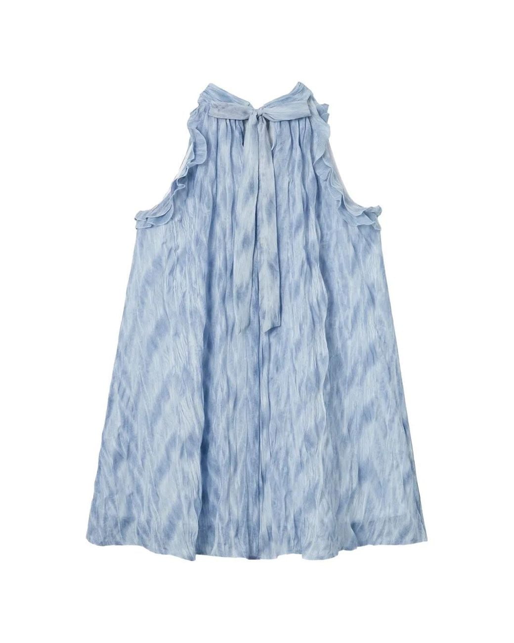 B+ AB Gekreukte Mini-Jurk in het Blue