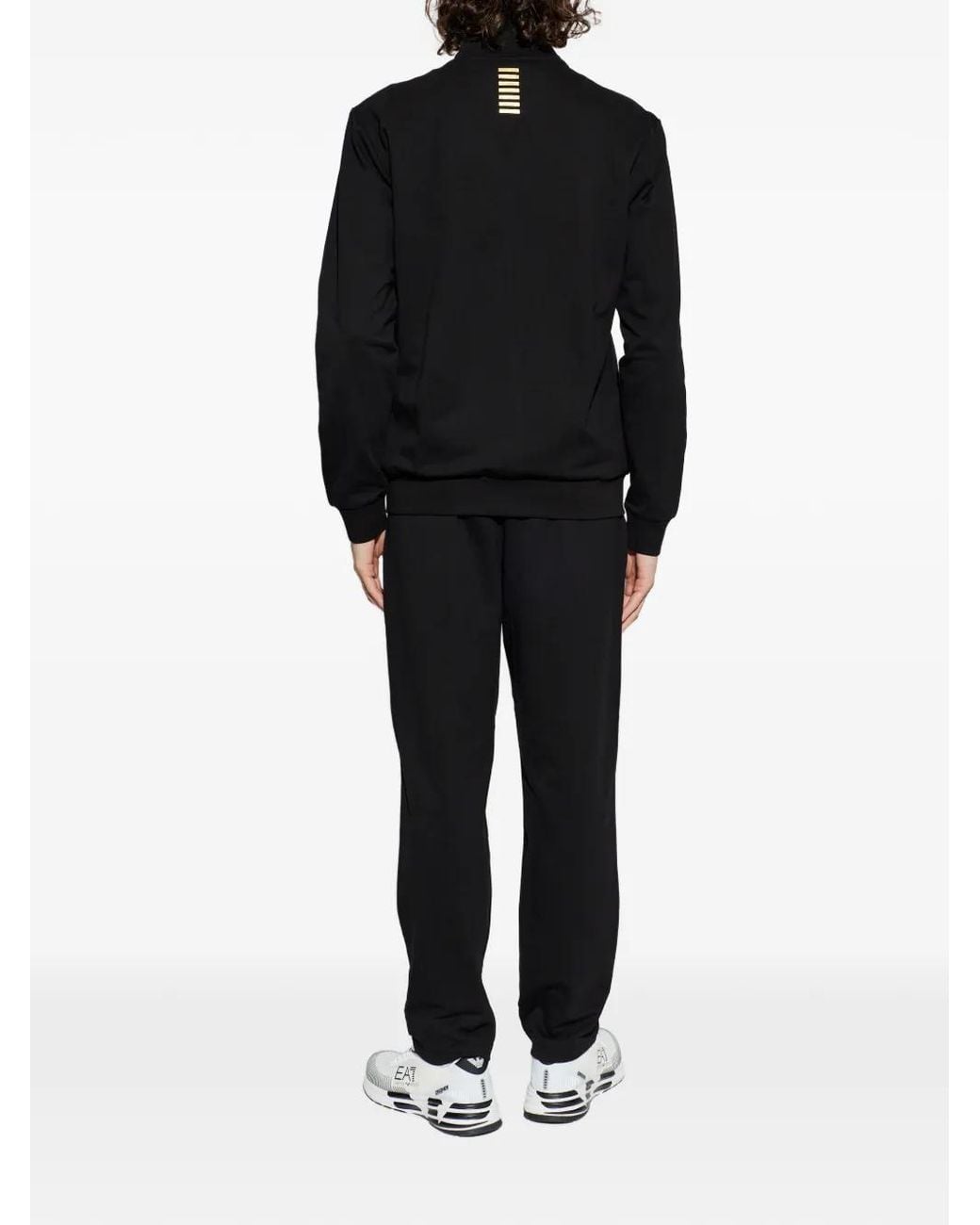 EA7 Black Logo Trousers for men