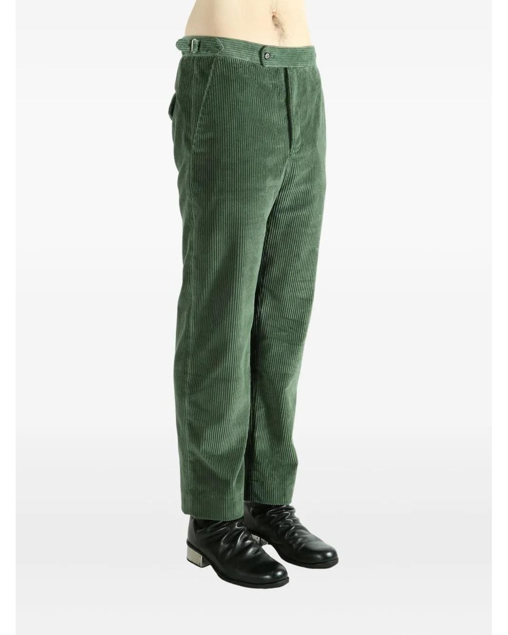 Bode Green Corduroy Trousers for men