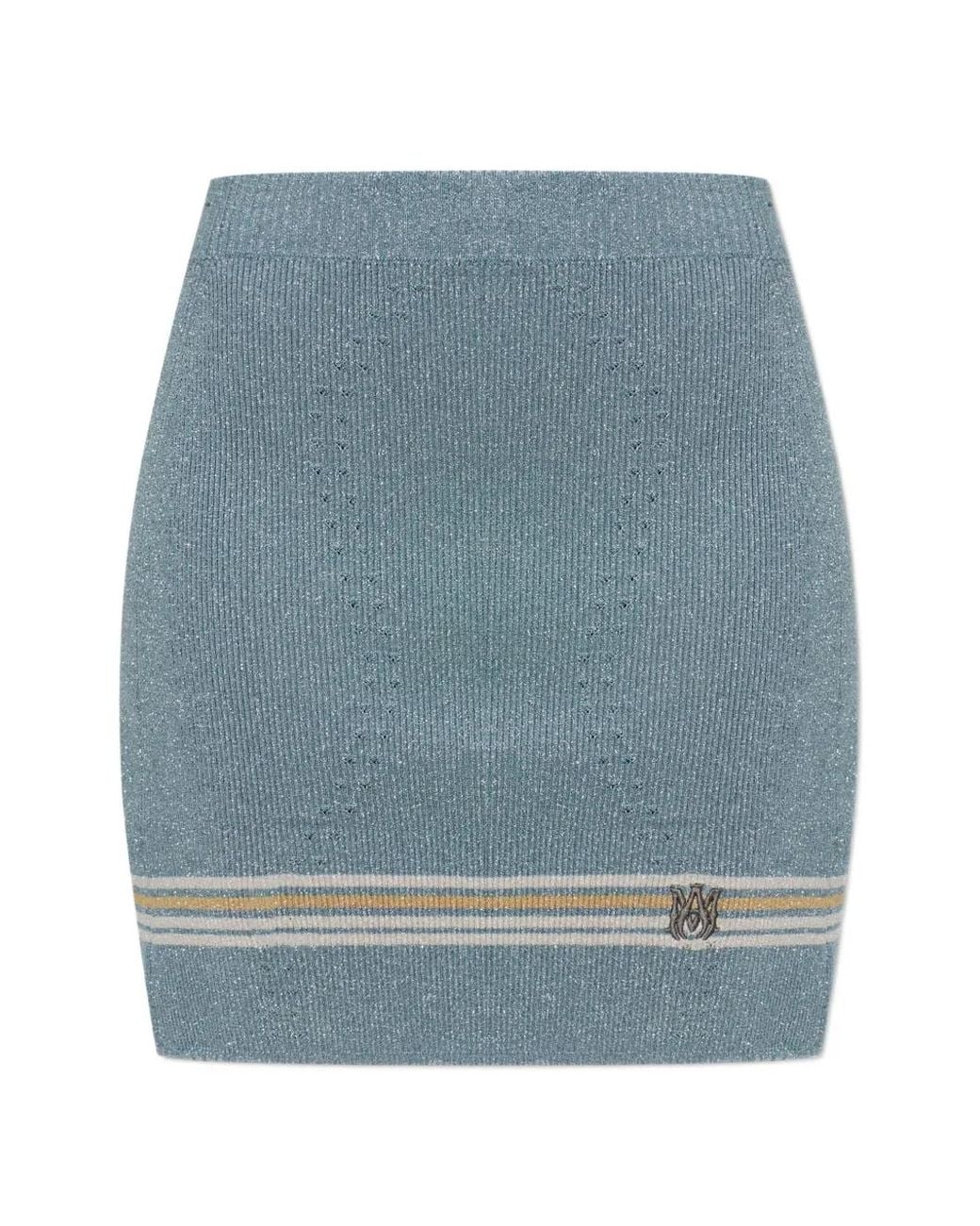 Amiri Blue Ma Stripe Mini Skirt