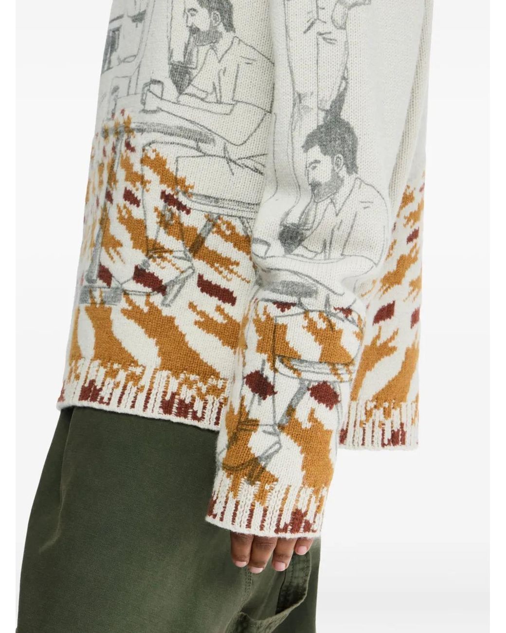 J.W. Anderson White Illustration-Pattern Jumper