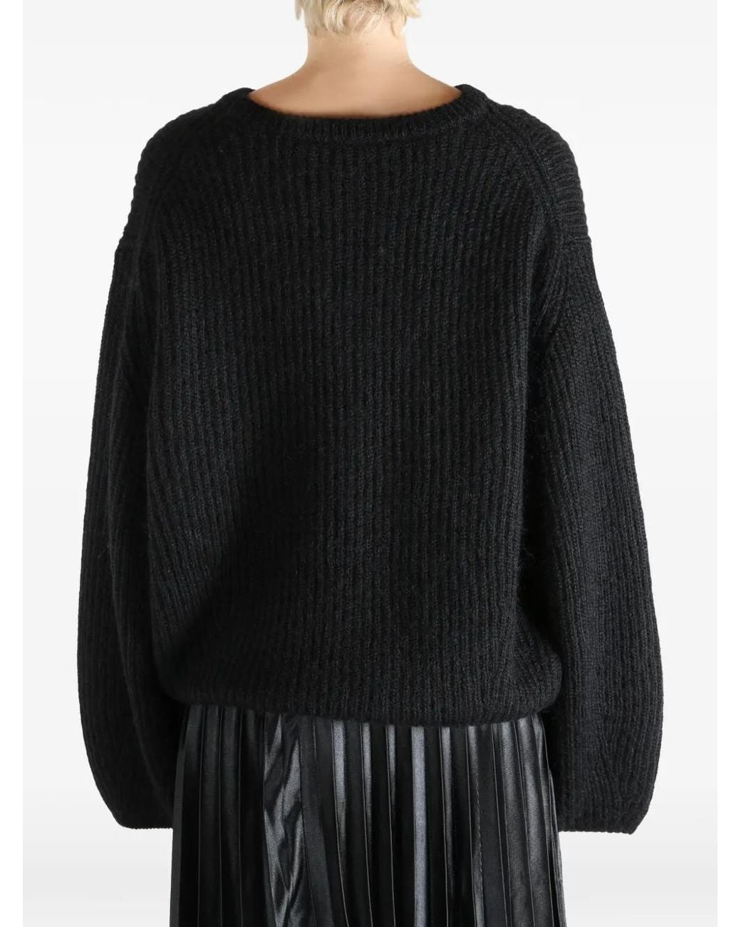 Totême  Black Mohair-Blend Rib-Knit