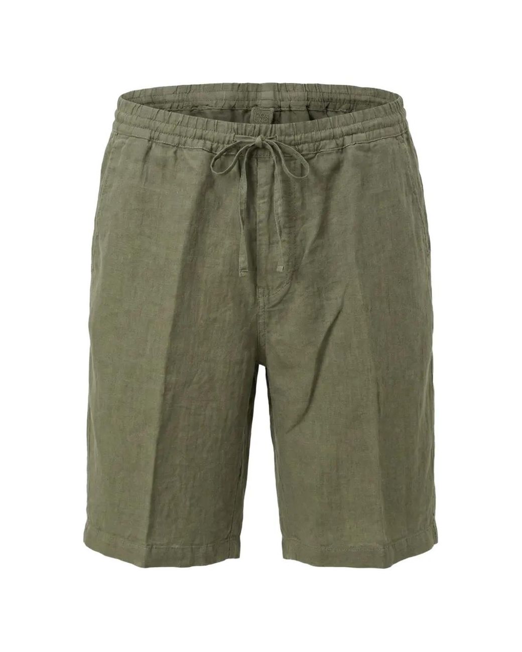 120% Lino Green Drawstring Linen Shorts for men
