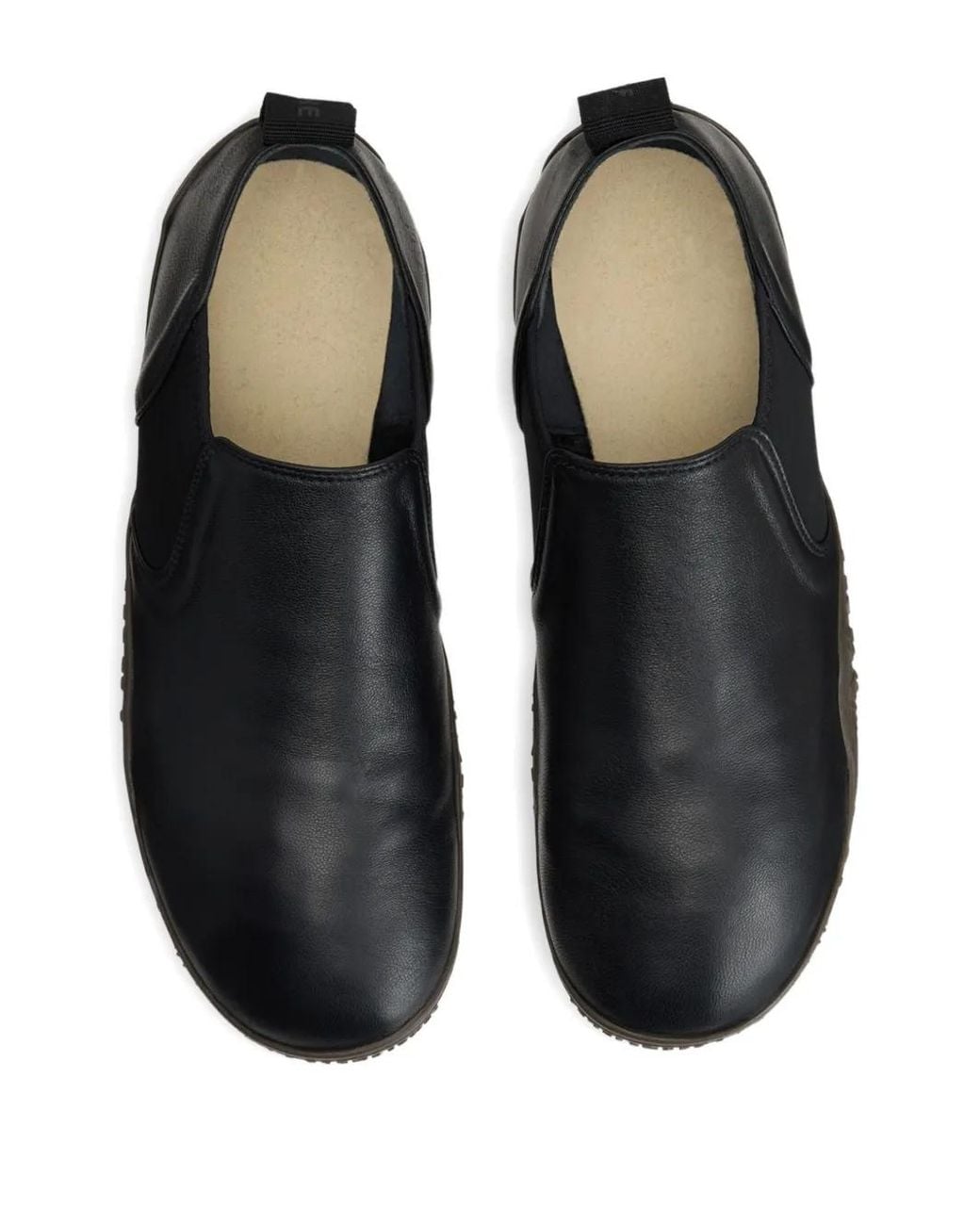 Lemaire Black Leather Glove Slip On Loafers