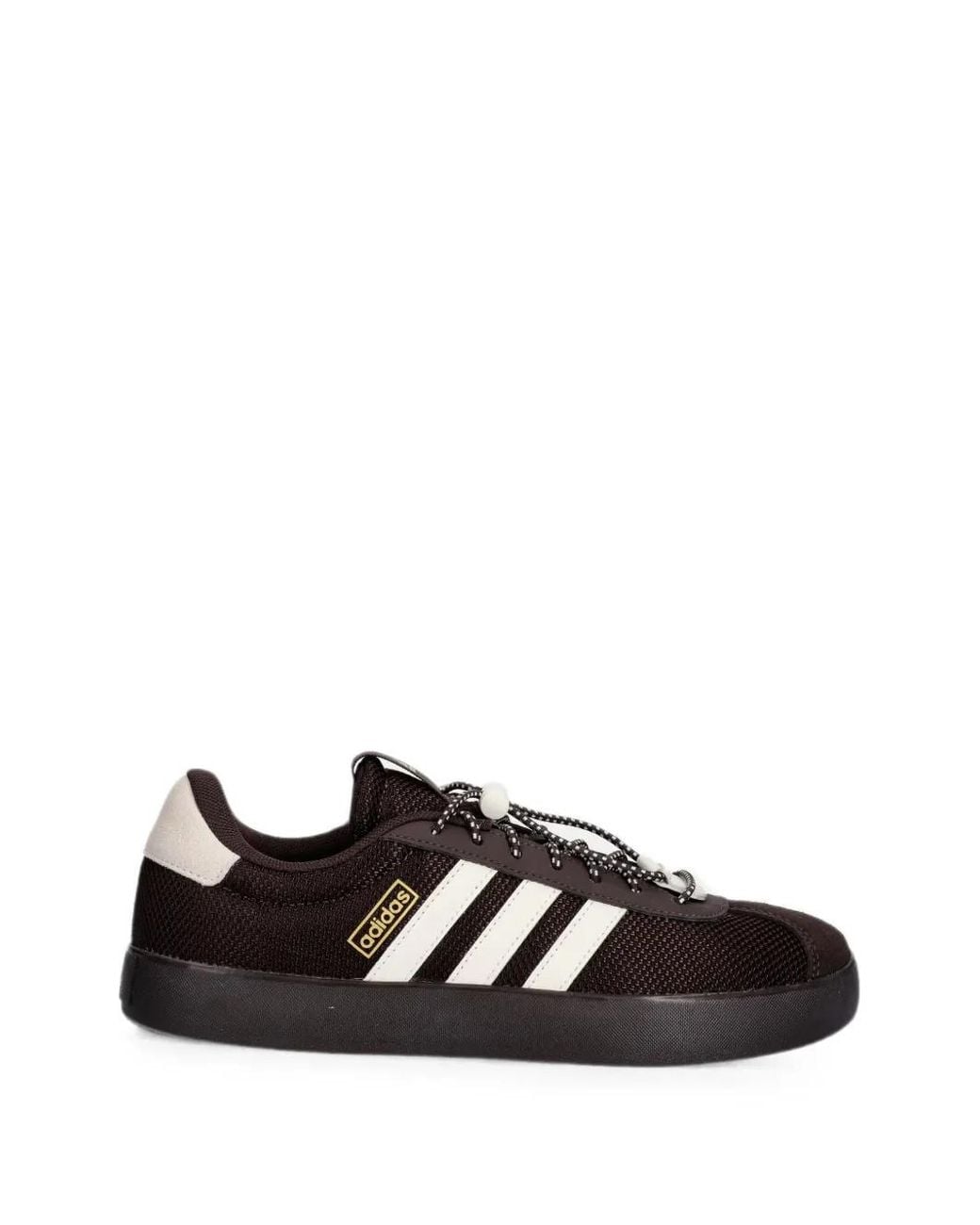 Adidas Black Vl Court 3.0 Logo-Patch Mesh Sneakers