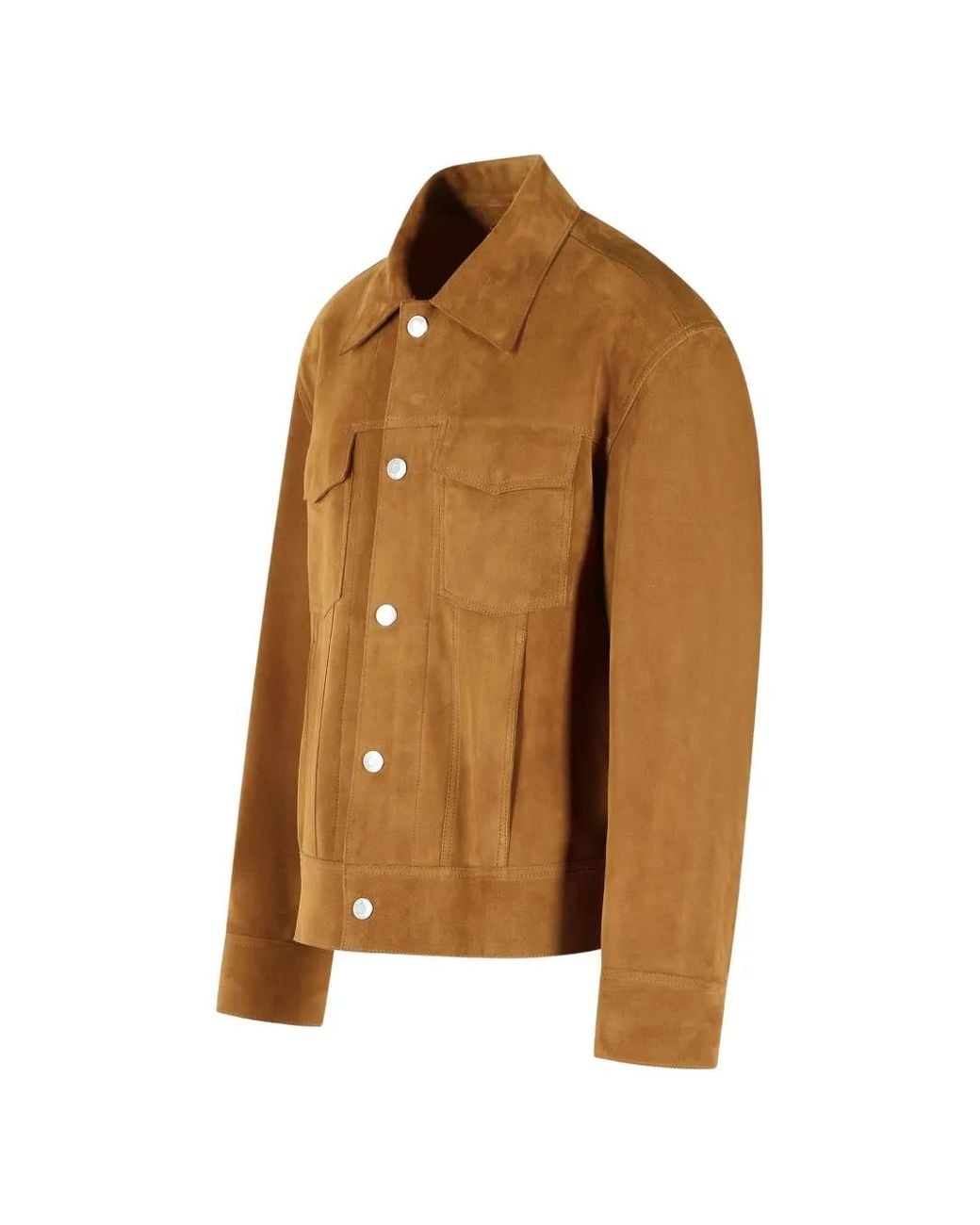 AMI Brown Ami De Coeur Goatskin Leather Jacket for men