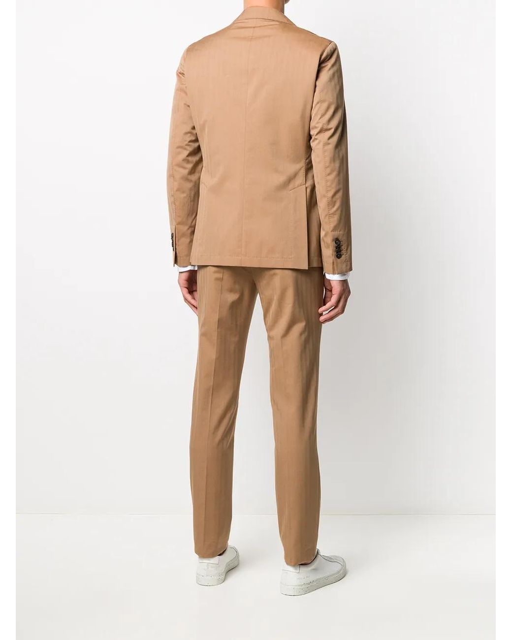 Manuel Ritz Brown Striped Single-Breasted Suit for men