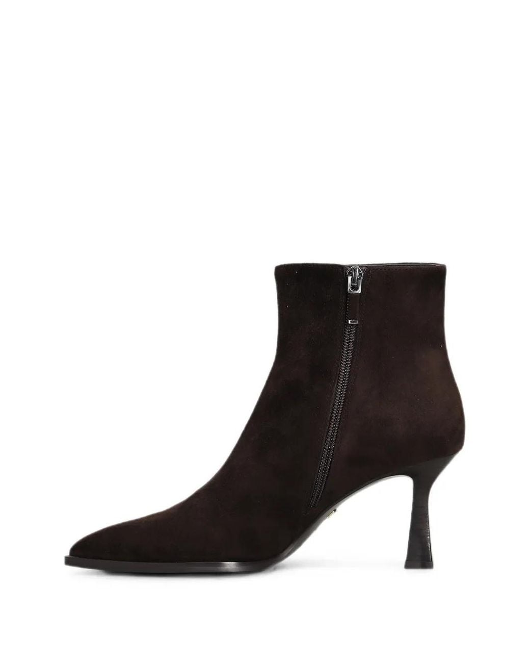 Lola Cruz Black Pointed-Toe Suede Ankle Boots