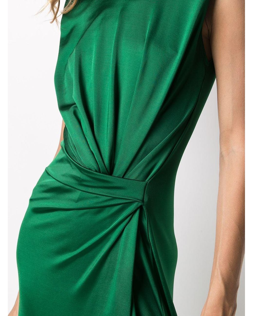 Green asymmetric dress top