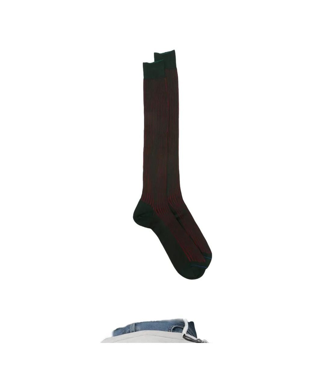 ANT45 White Menfi Long Ribbed-Knit Knee-High Socks for men