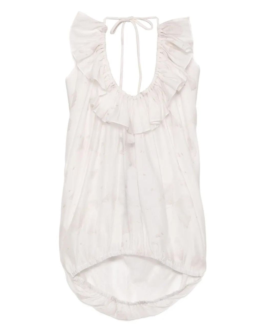 BLAKLACE White Butterfly-Print Top