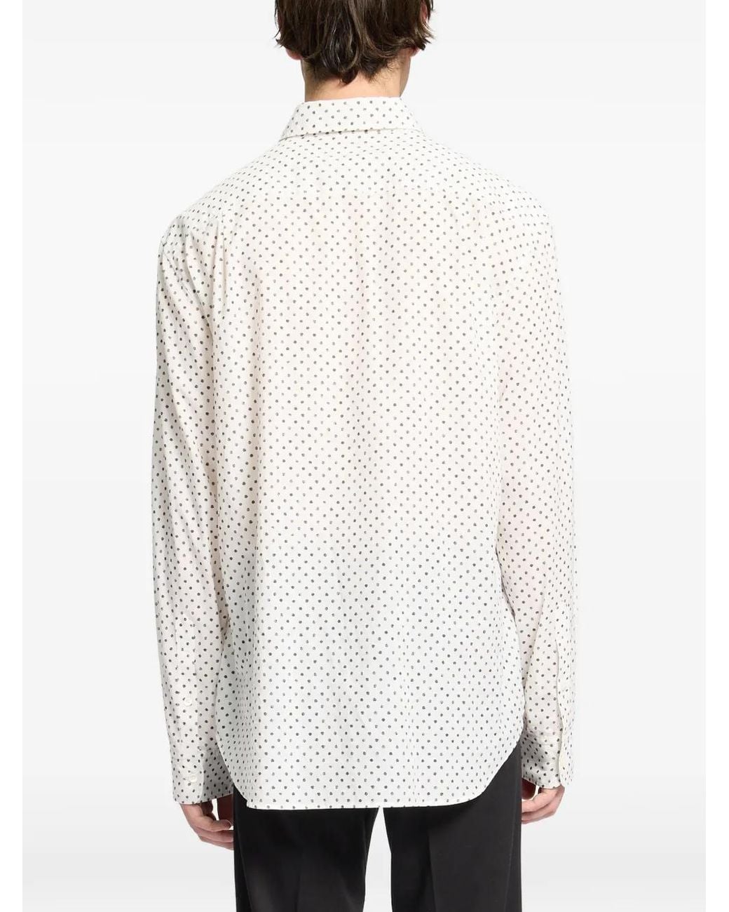 Ann Demeulemeester White Polka-Dot Cotton Shirt for men