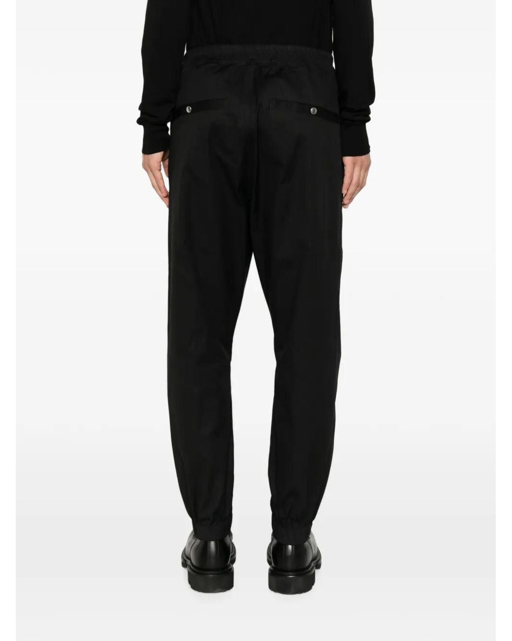 Rick Owens Black Pantalon De Jogging Tower Tecual En Popeline Épaisse Noire for men