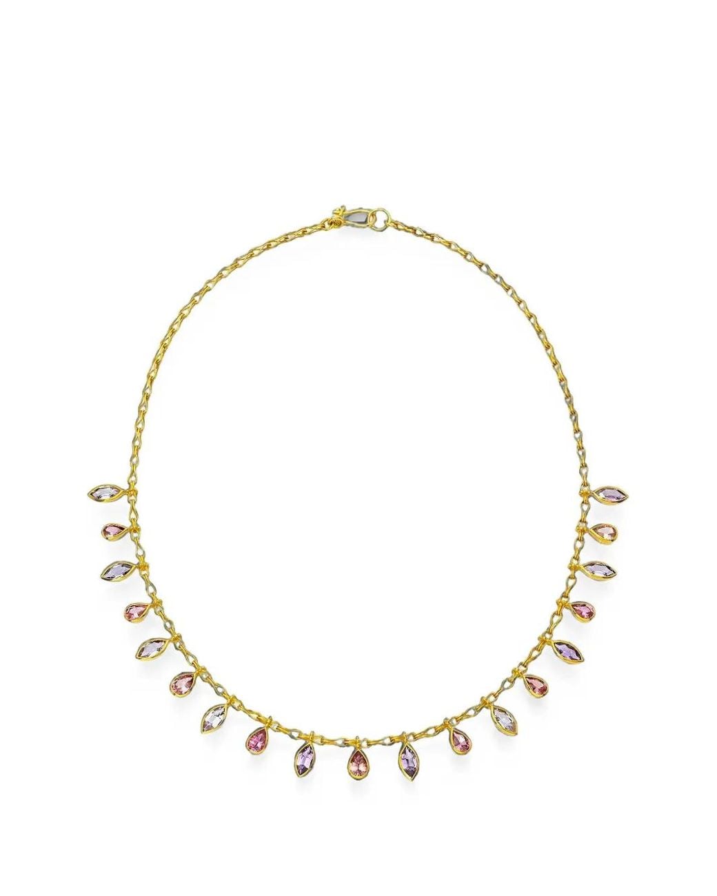 CAMILLE BEINHORN Metallic Spinel And Sapphire Fringe Necklace