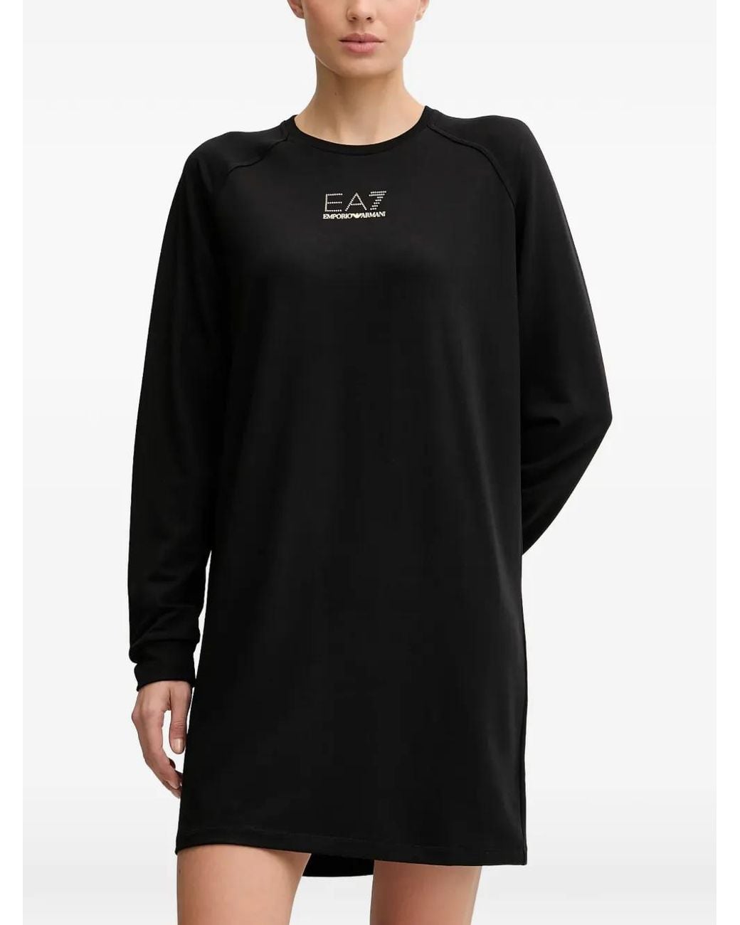 EA7 Black Robe Mi-Longue À Manches Longues