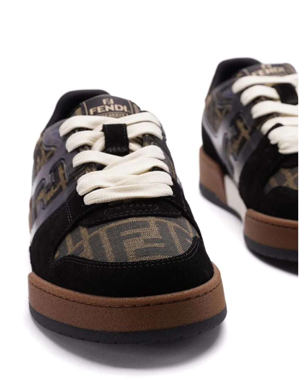 Fendi Monogram Low-Top Logo Print Sneakers in Black für Herren