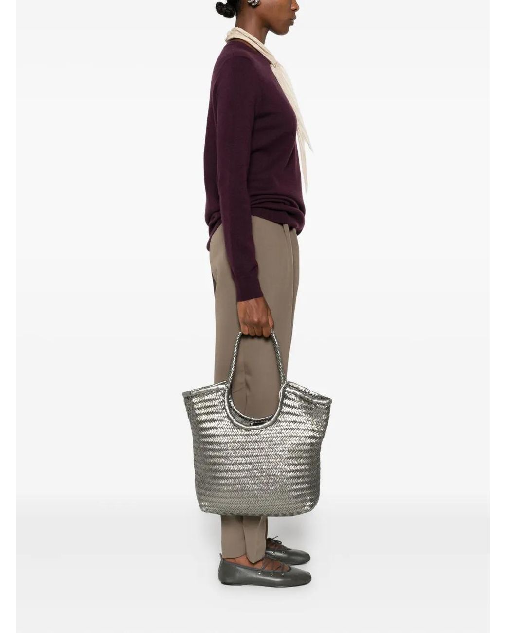 Dragon Diffusion Gray Diagonal Woven Tote Bag