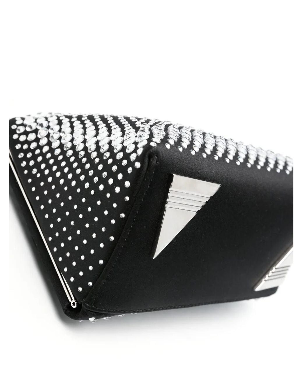 The Attico Black Midnight Rhinestone-Embellished Clutch Bag