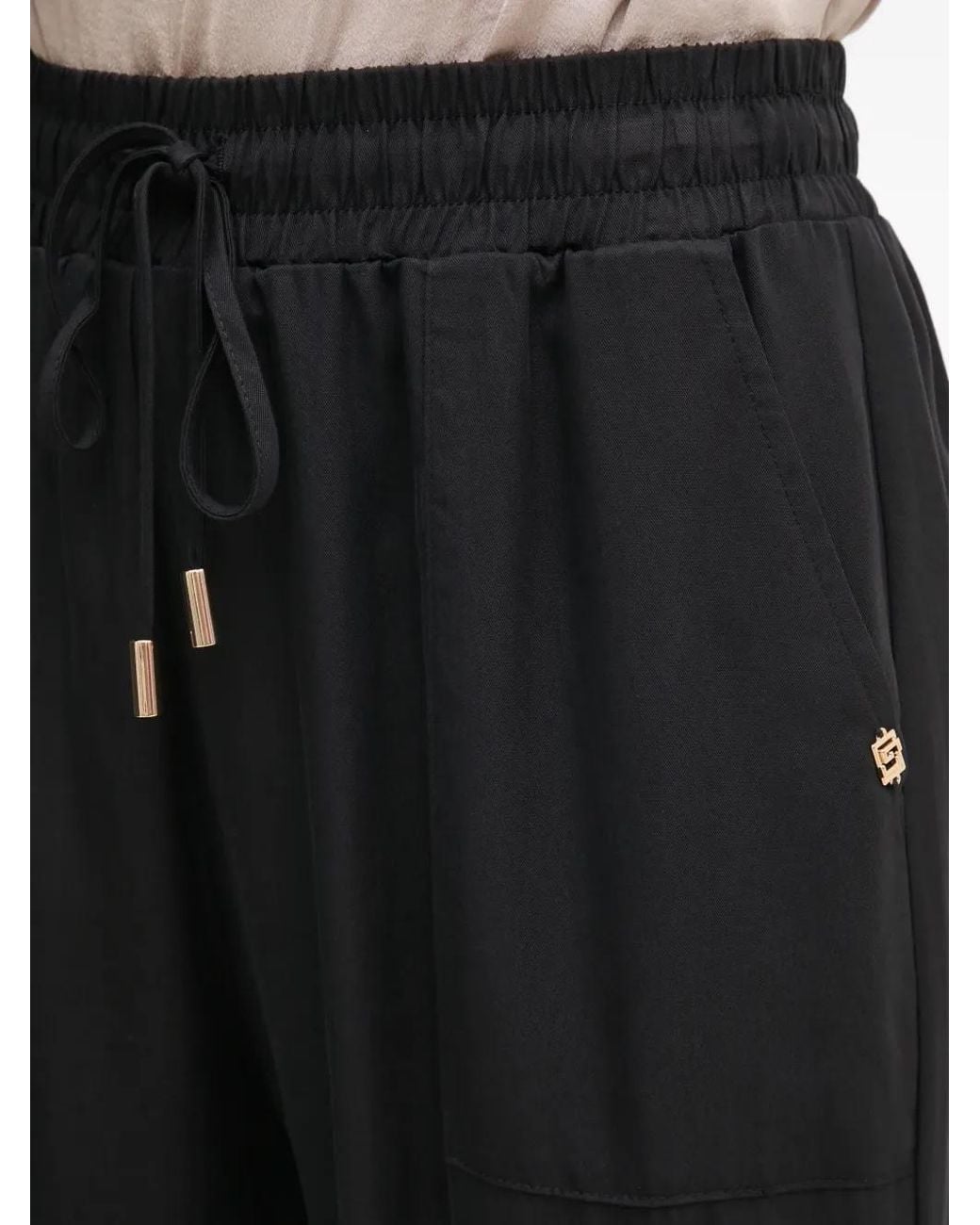 GAUDI Black Pantalon Cargo À Lien De Resserrage