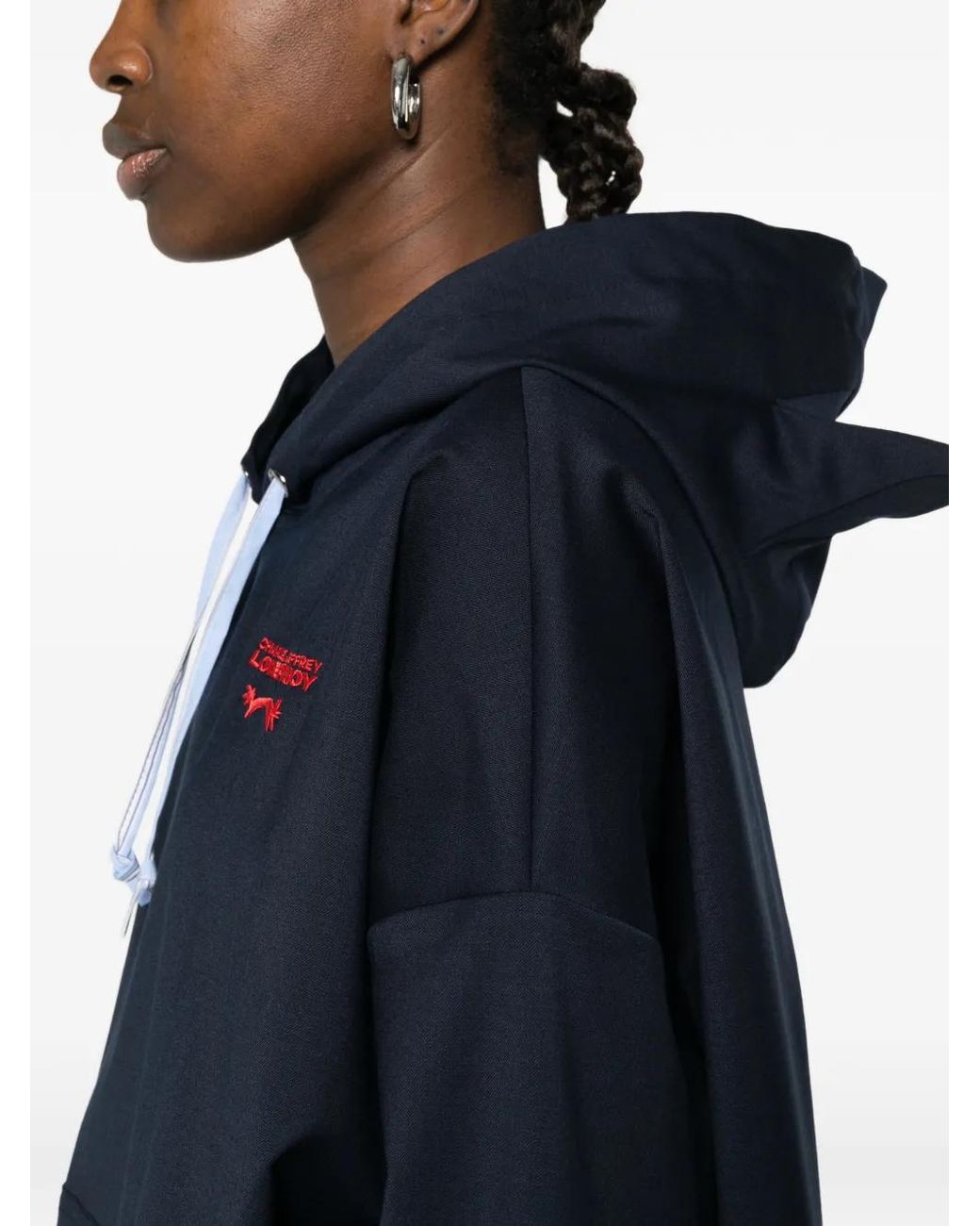 Charles Jeffrey Blue Ears Kagool Drawstring Hoodie