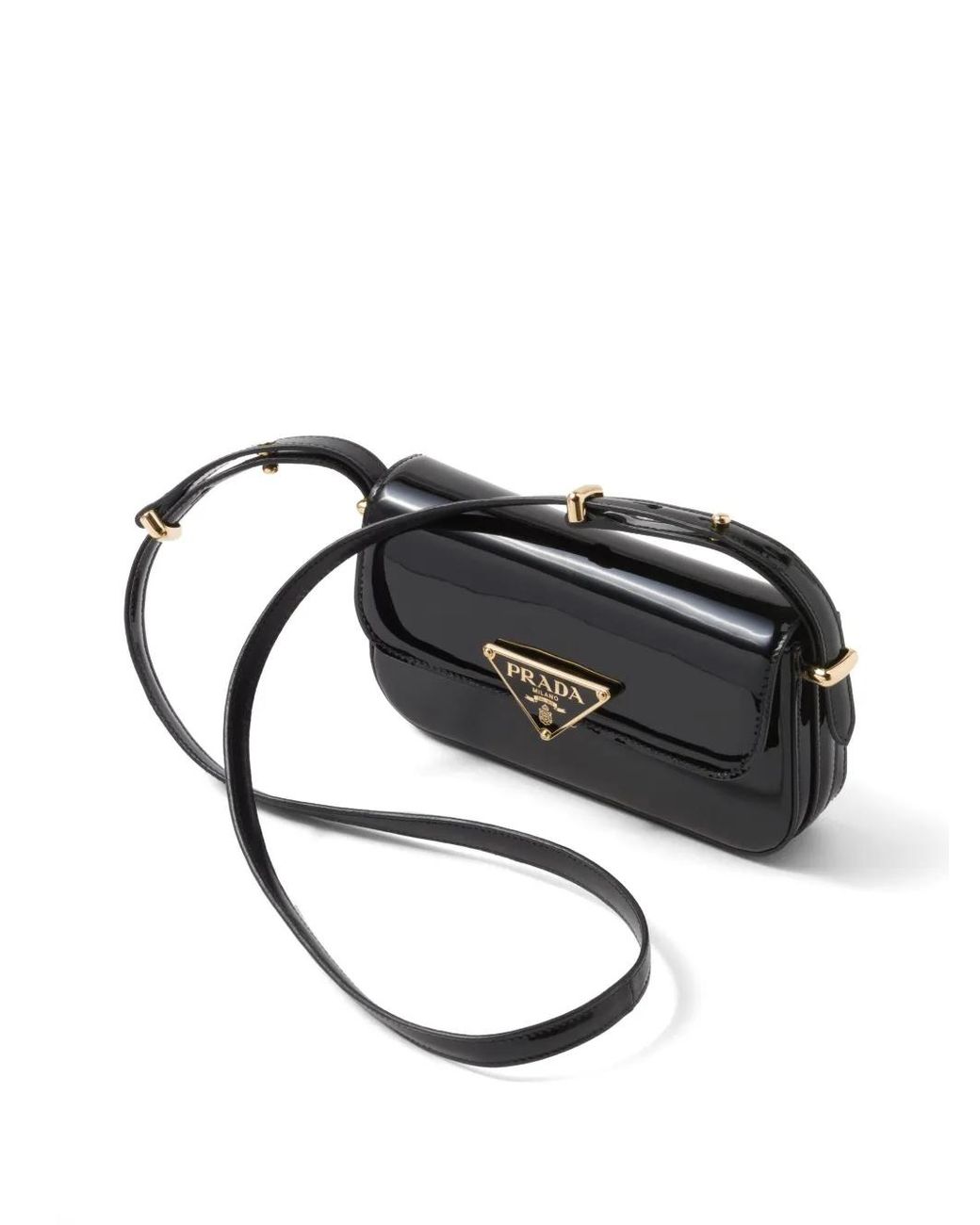 Prada Black Logo-Plaque Leather Shoulder Bag