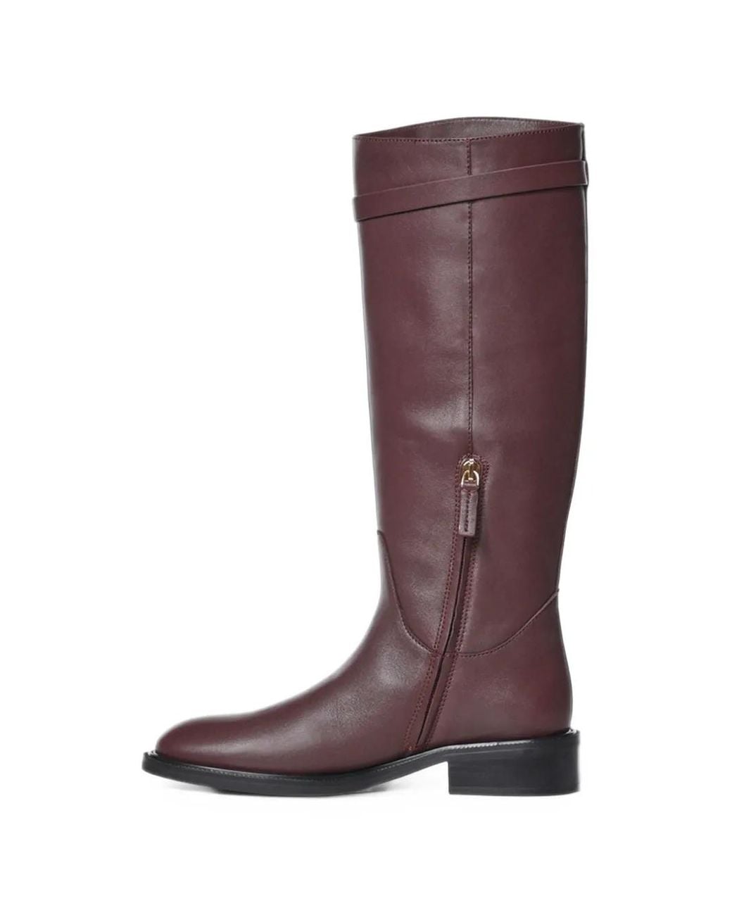Coccinelle Purple Pansy Logo-Plaque Buckled Boots