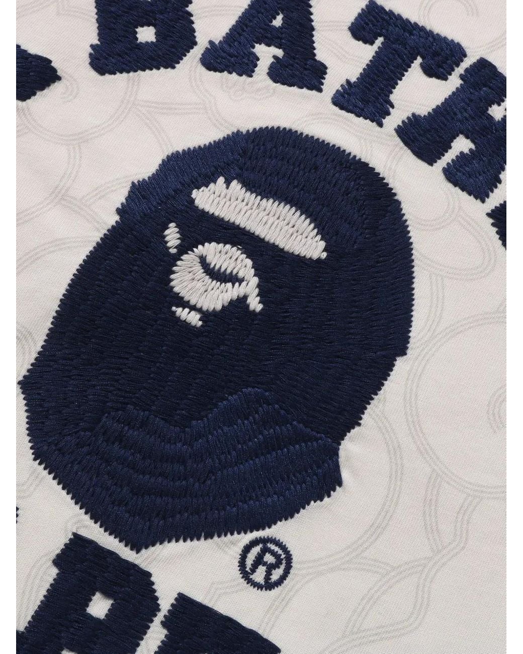 A Bathing Ape White Logo-Embroidery T-Shirt for men