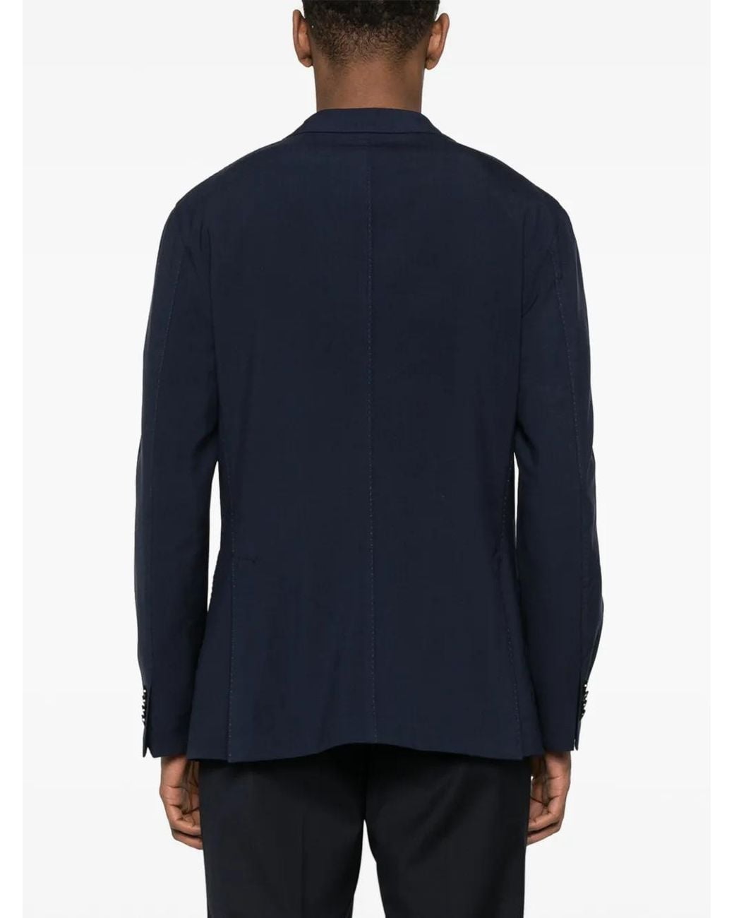 Boglioli Blue Single-Breasted Virgin Wool Blazer for men