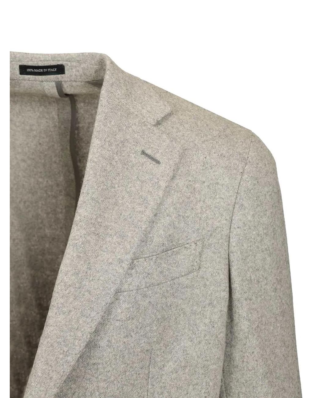 Al Duca D'aosta Gray Single-Breasted Cashmere Blazer for men