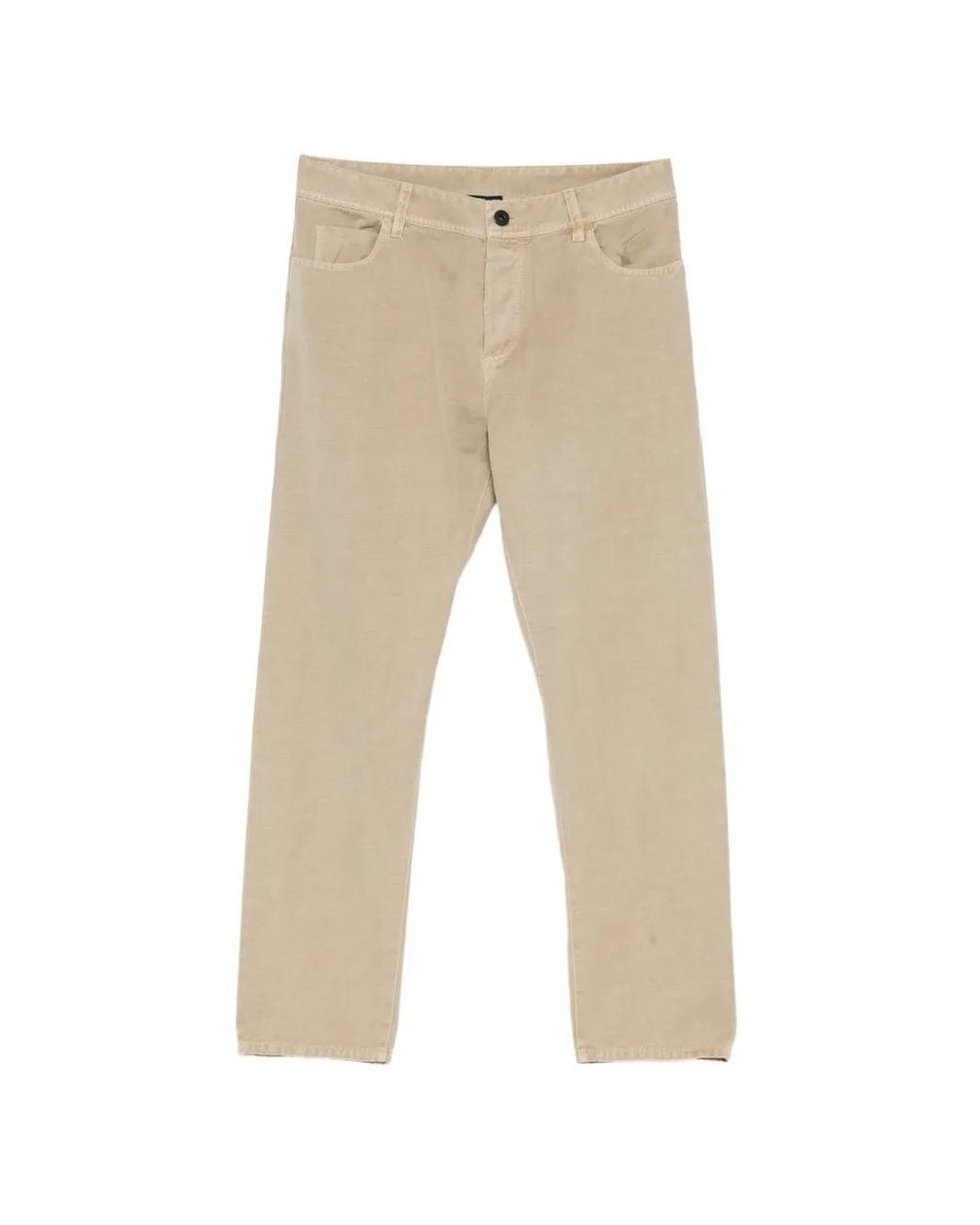James Perse Natural Cotton-Linen Twill Trousers for men