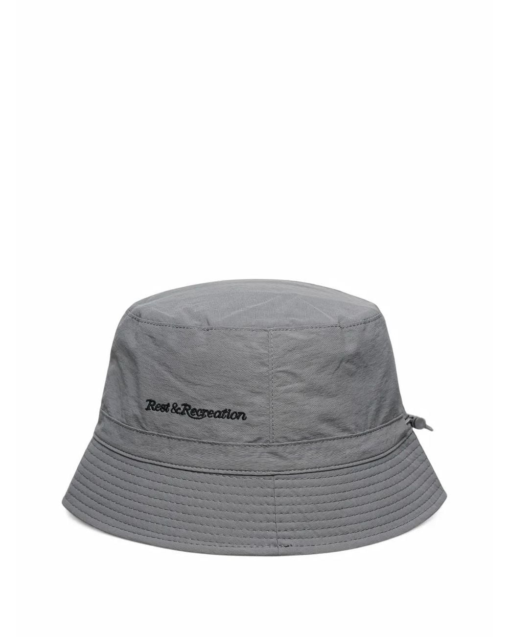 Rest&Recreation Gray Logo-Embroidered Toggle-Fastening Bucket Hat