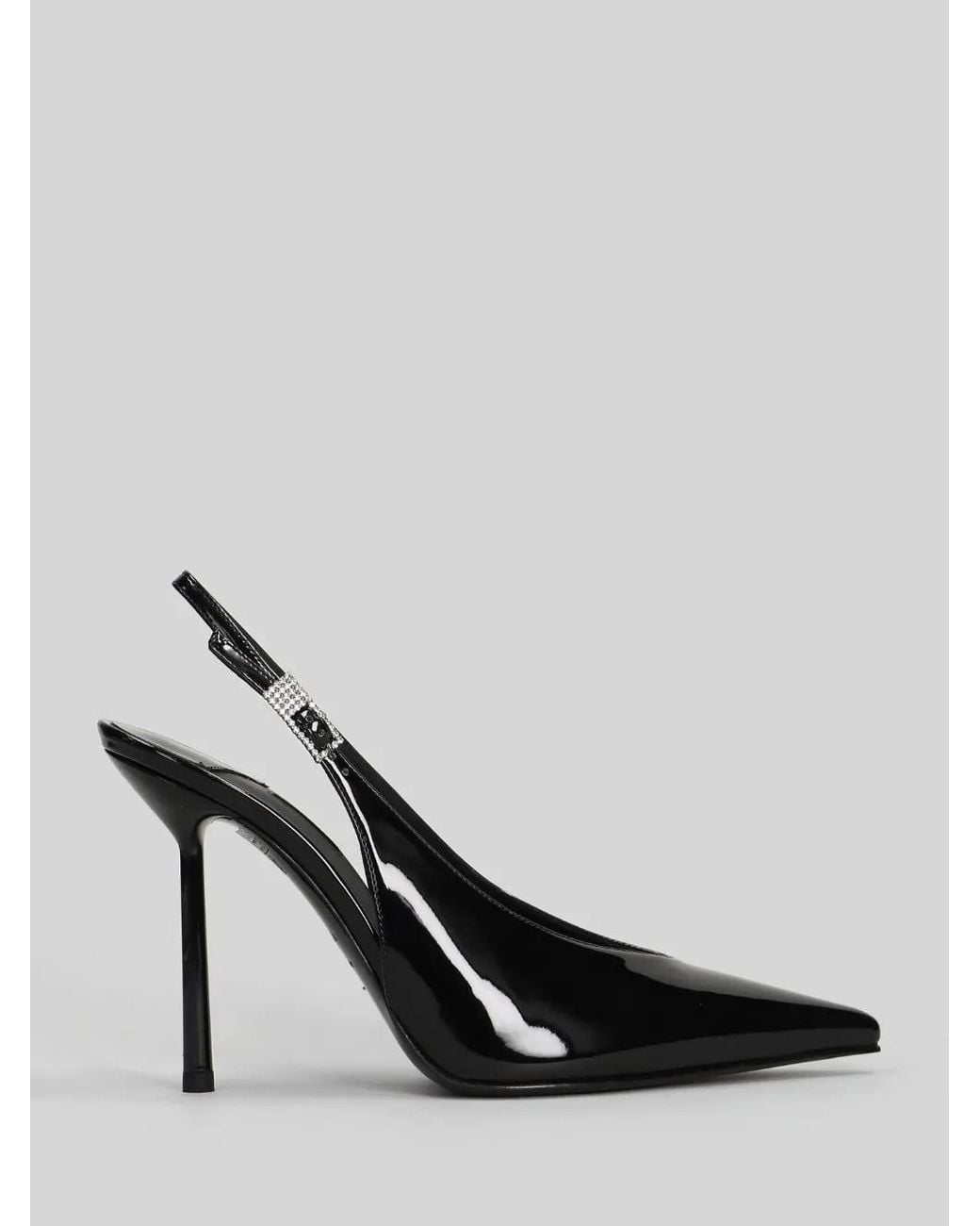 Le Silla Black Clivage Crystal-Embellished Slingback Pumps