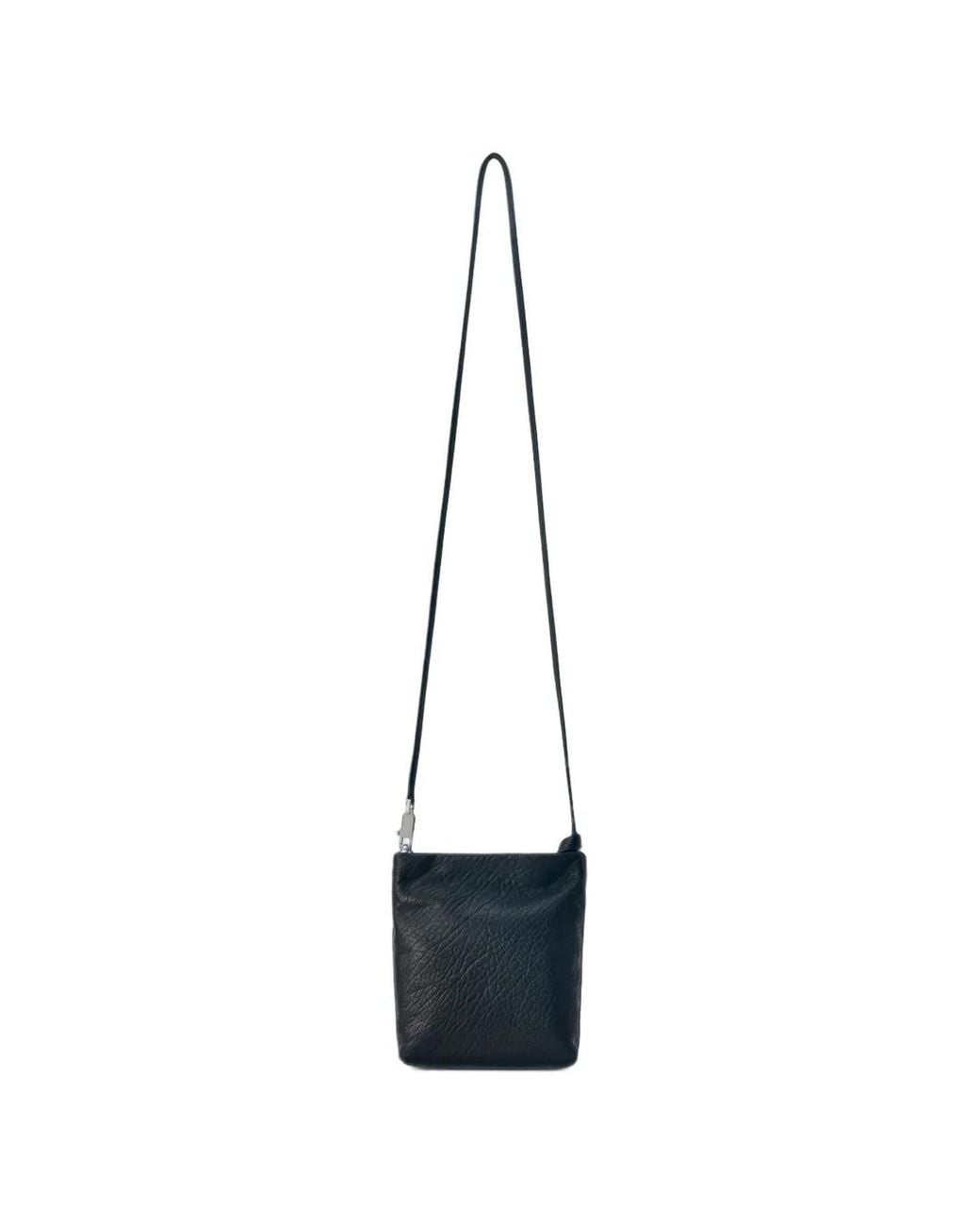 Rick Owens White Soft Adri Textured Leather Messenger Bag