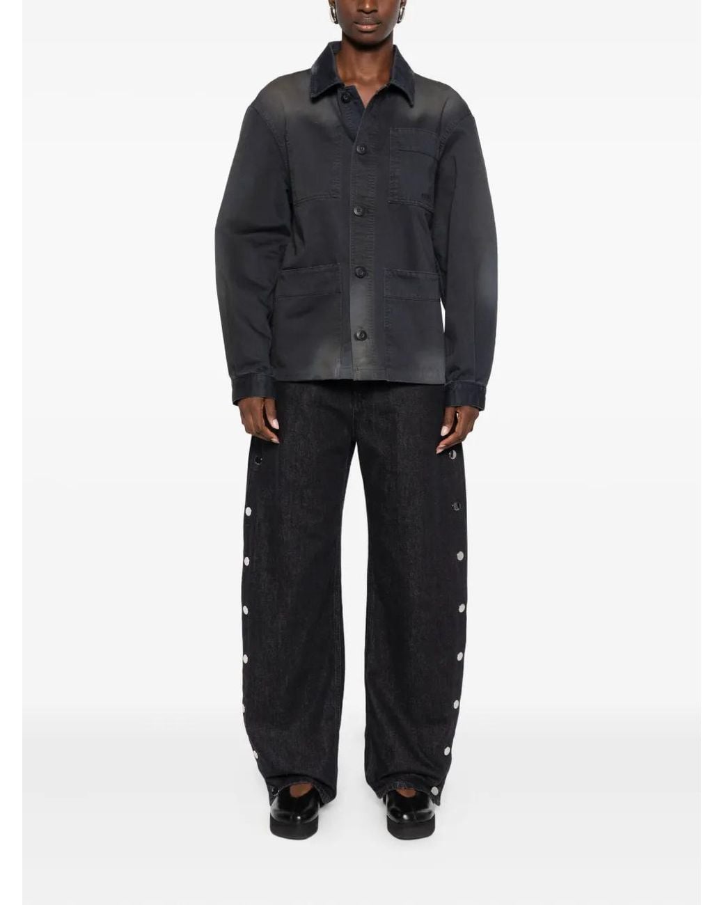 032c Black Buttoned Pocket Jacket