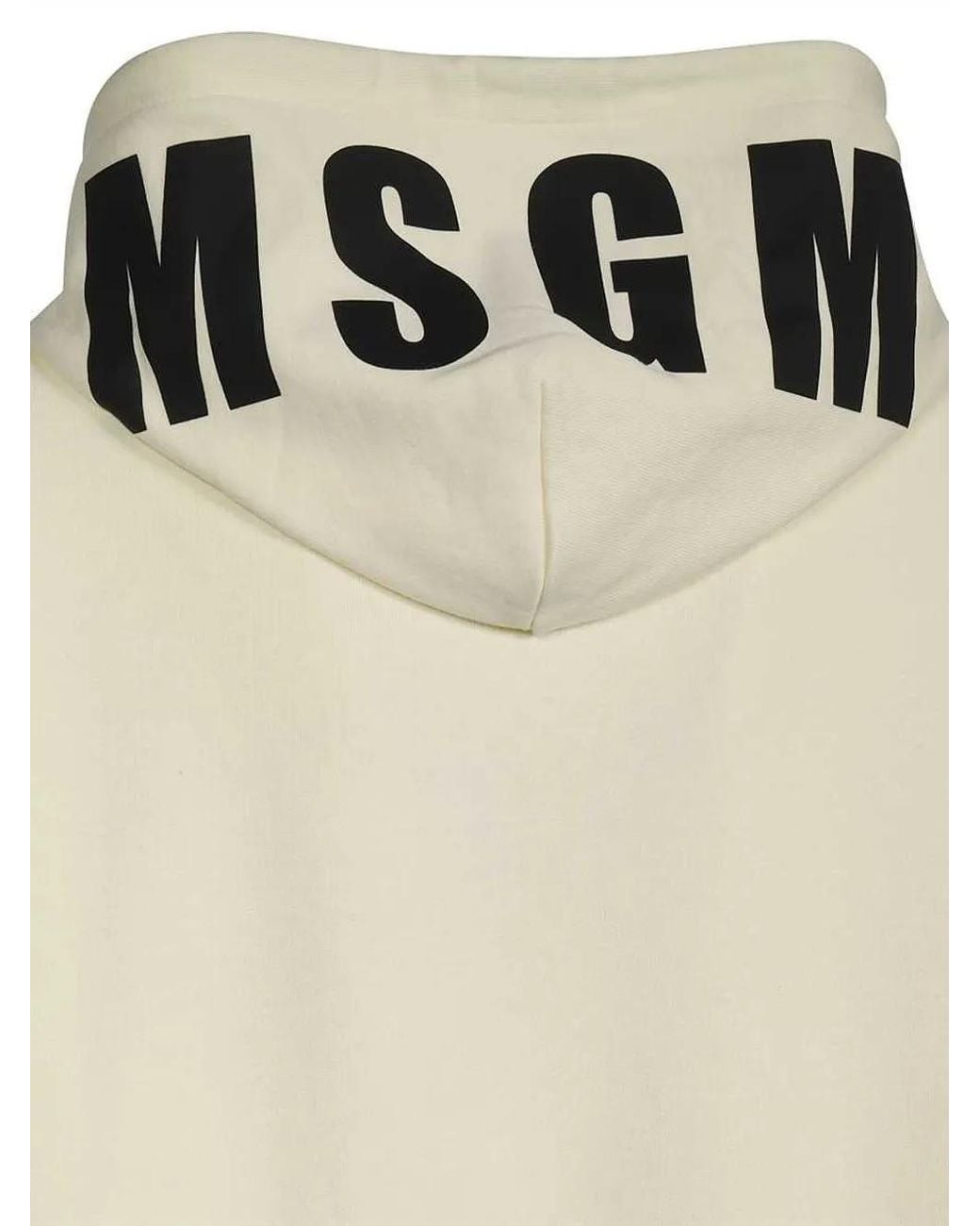 MSGM White Cotton Hoodie