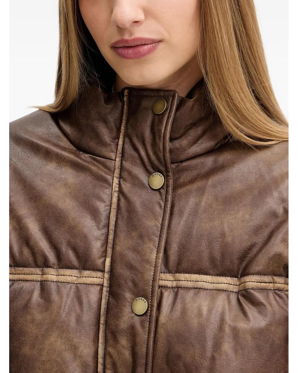 Guess Brown Gesteppte Jacke