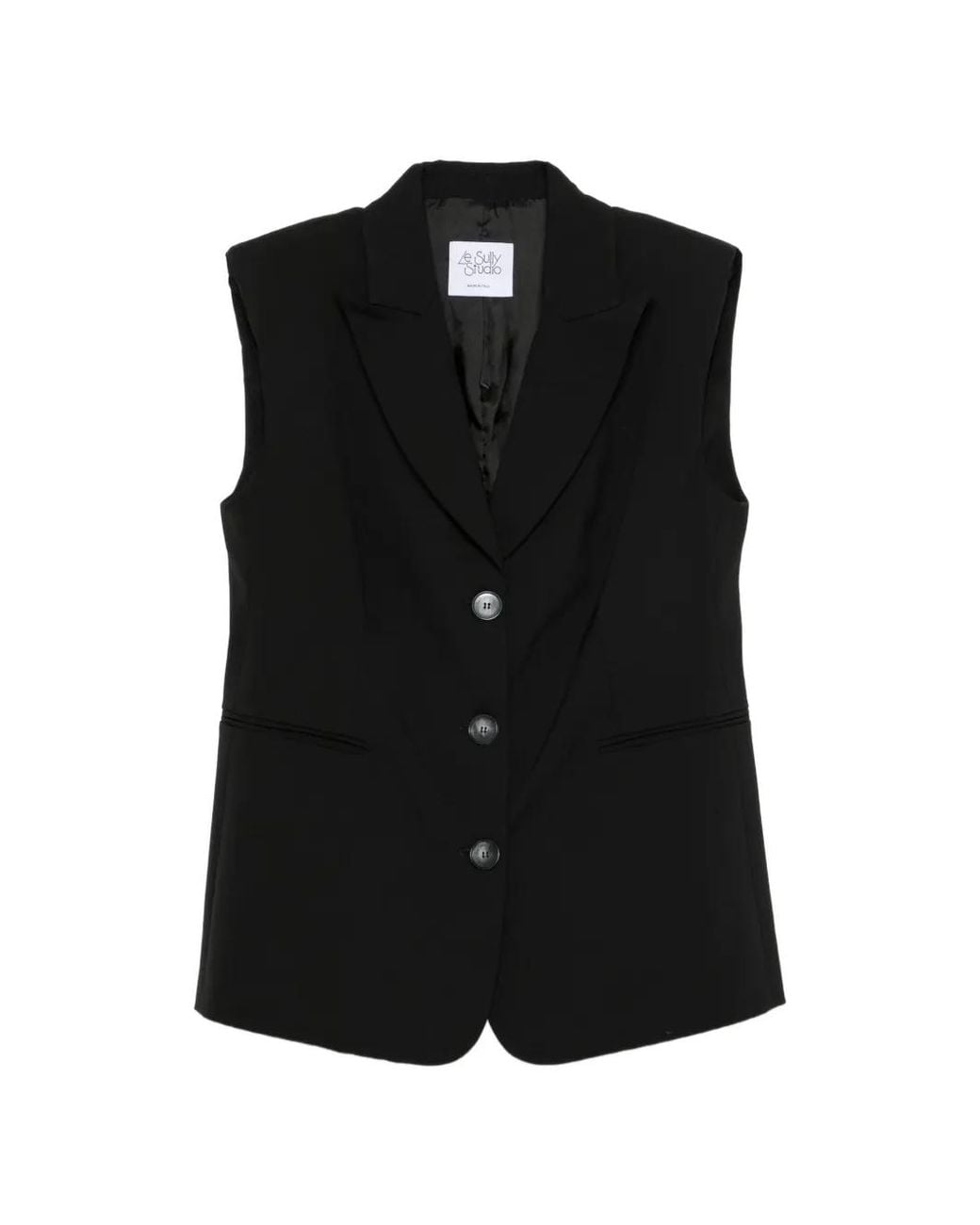 LE SULLY STUDIO Black Sleeveless Single-Breasted Gilet