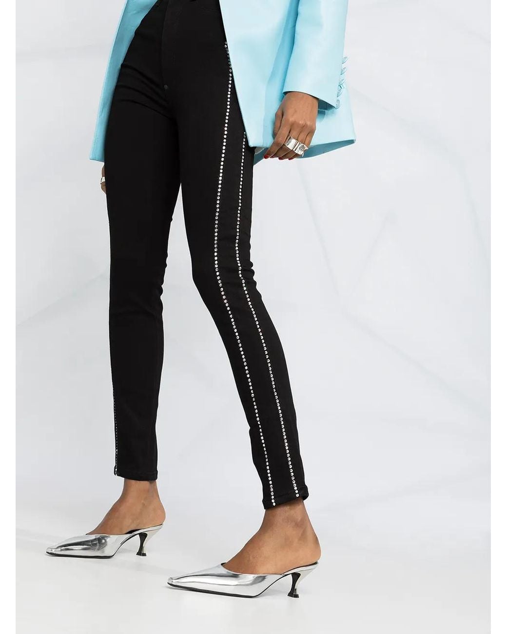 Philipp Plein Black High-Waisted Skinny Jeans